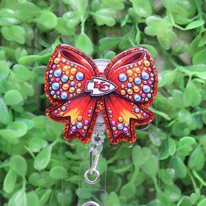 KC Chiefs Football Bow Badge/ID Holder Reel